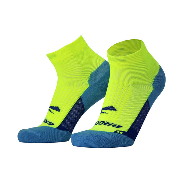 BROOKS Calza Running GHOST QUARTER SOCK (col.703 / Neon Yellow / Navy)