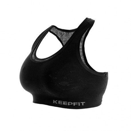 BV SPORT Reggiseno Sportivo DOPPIO KEEPFIT (Nero/Grigio)