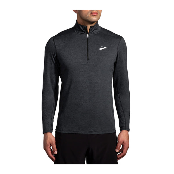 BROOKS Maglia Manica Lunga DASH 1/2 ZIP 2.0 (col.090 / Heather Black)